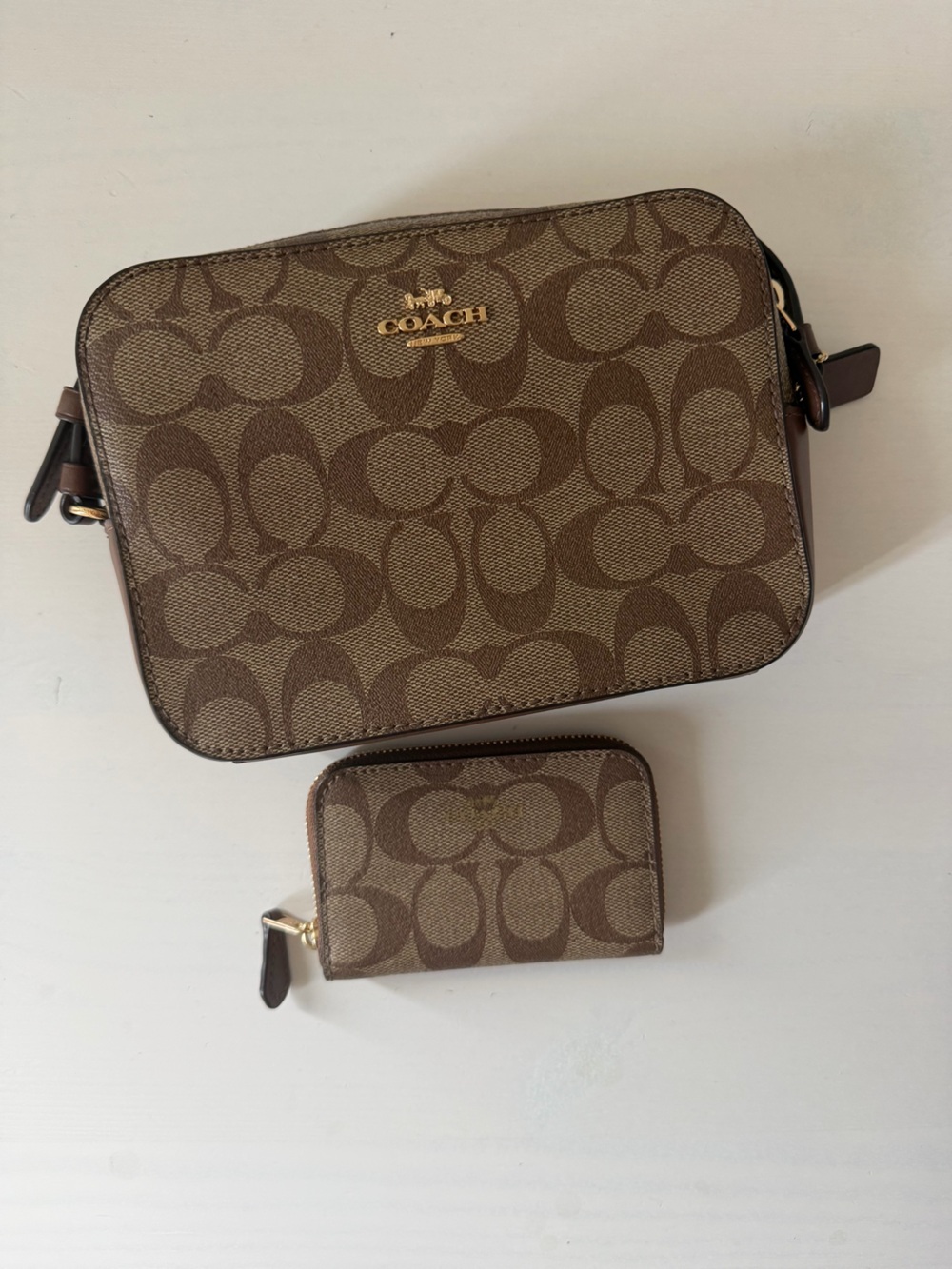 COACH Matching Set: Mini Camera Bag & Zip Card Case